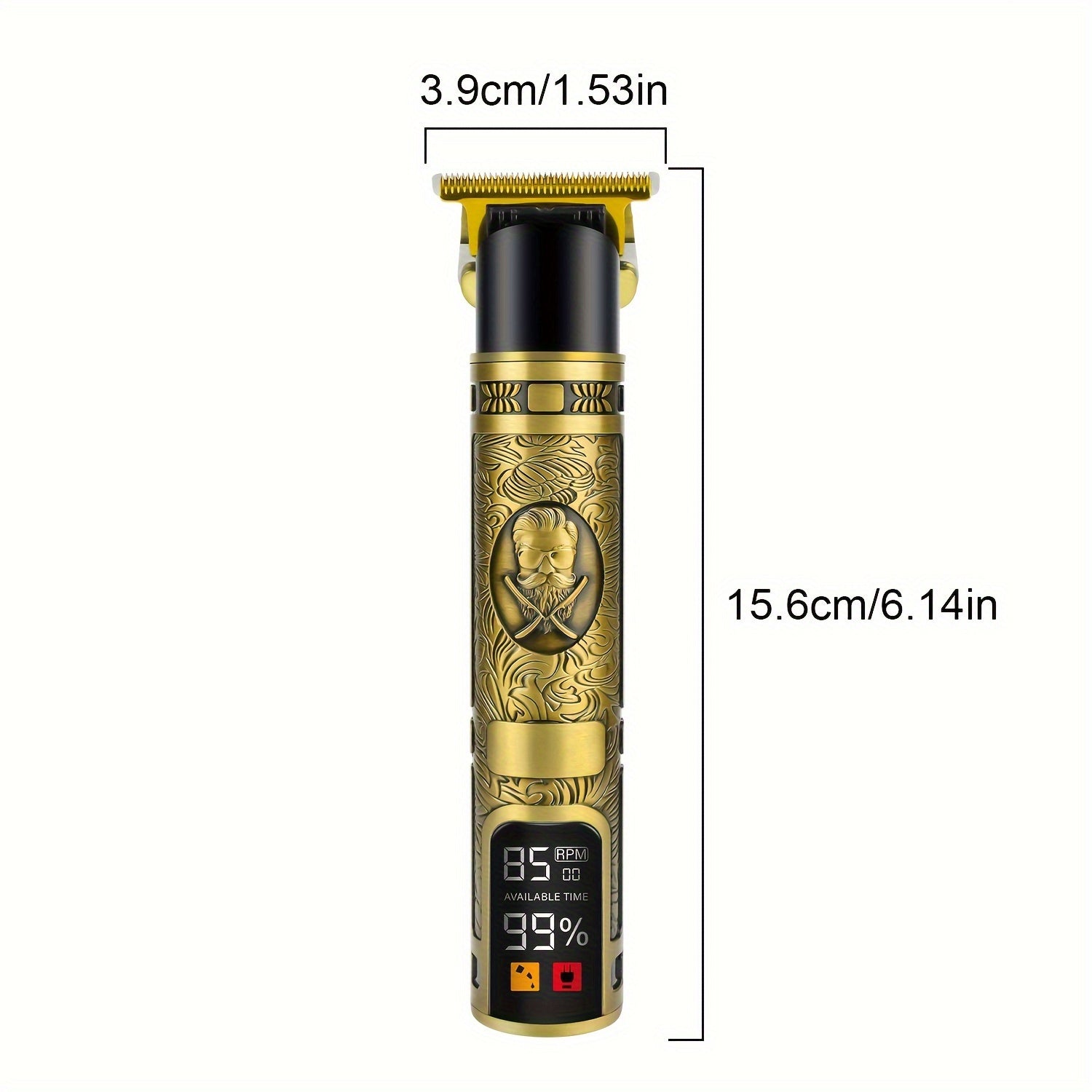 Professional USB Rechargeable Hair Clippers for Men Zero Gapped T-Blade Lithium Battery Guide Combs