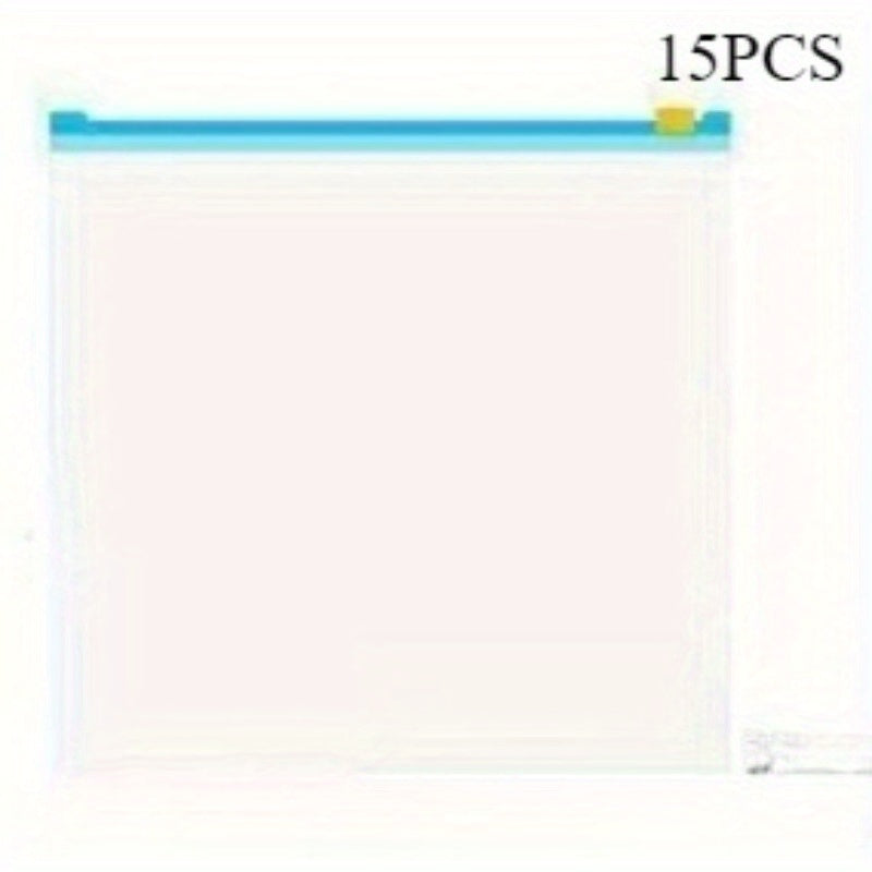 Ochiq plastmassa Ziplock sumkalar, qayta ishlatiladigan, suyuqlik o'tkazmaydigan, meva, sabzavot va atıştırmalıklar uchun saqlash