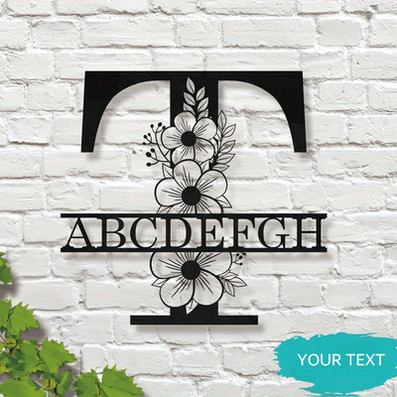 Personalized Floral Name Sign Wall Art for Home Decor and Weddings