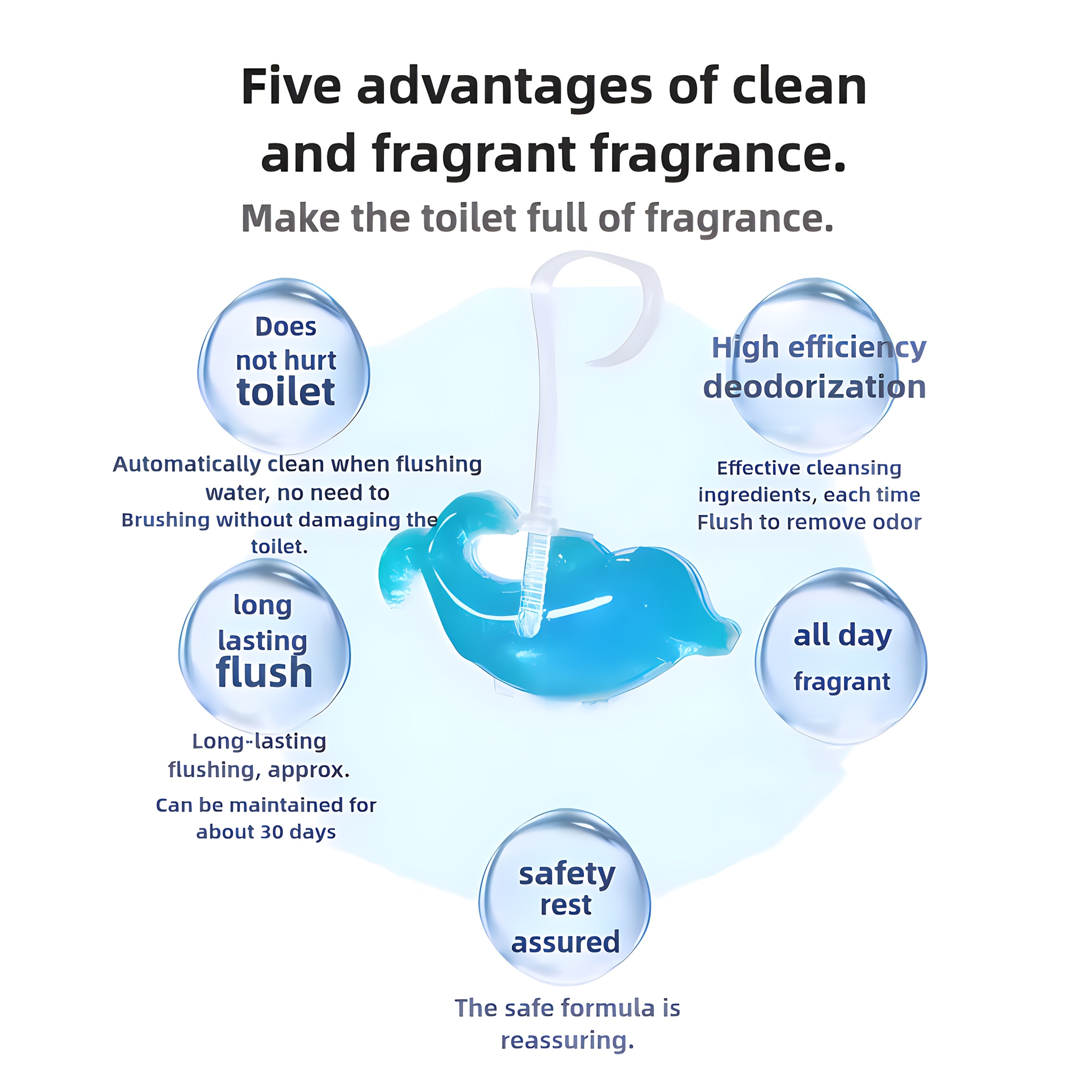 Bozorda yangi Box 2, osma delfin modeli bilan hojatxona tozalash geli so'nggi tendentsiyasi. Ushbu avtomatik tozalash geli nafaqat hojatxonangizni yangi va aromatik hid bilan qoldiradi, balki deodorant va tozalovchi ruh sifatida ham xizmat qiladi.