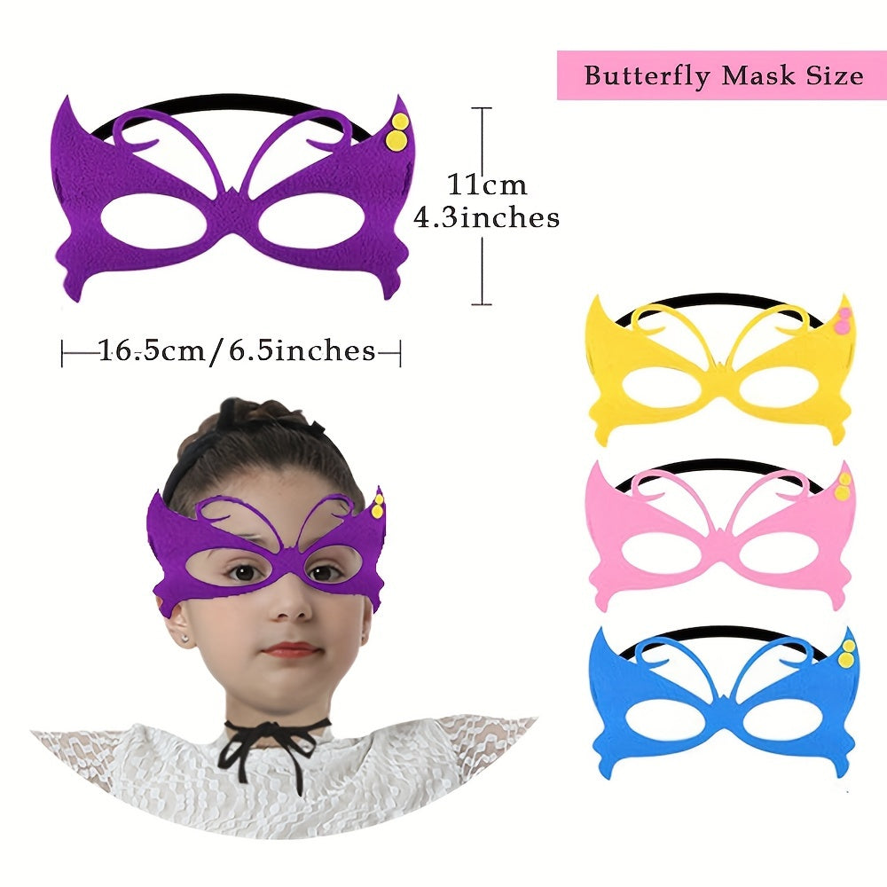 Girls Butterfly Wings Costume Set for Parties Halloween Dress Up Accessories with Black Headband Polyester Spandex Non-Feathered