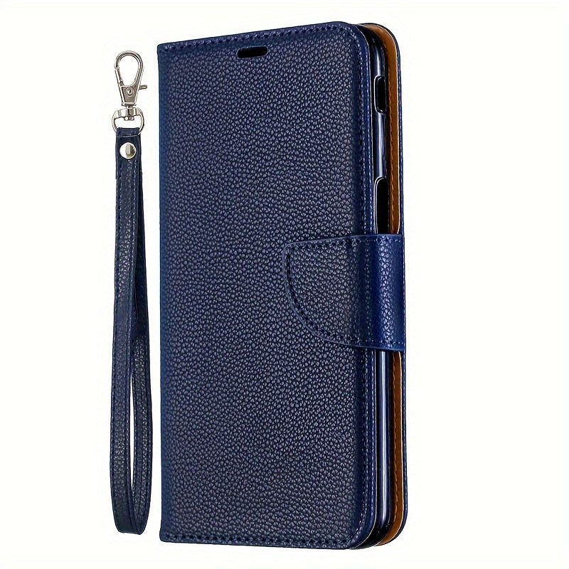 Lychee Pattern Faux Leather Flip Cover Phone Case with Card Slot for Various Models