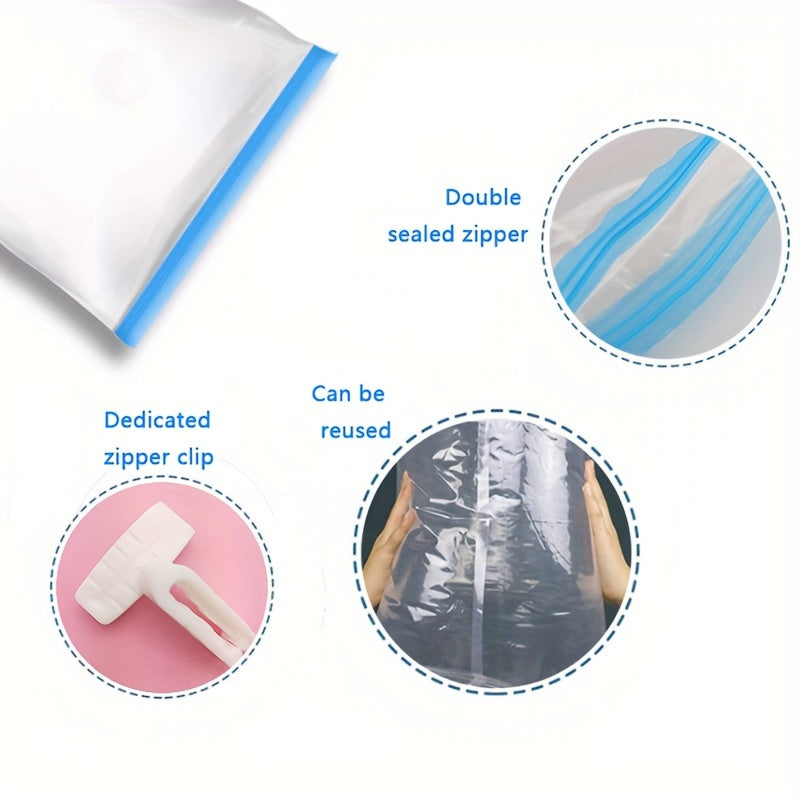 Small Vacuum Compression Storage Bags 10 Pieces Space-Saving Travel Organizer