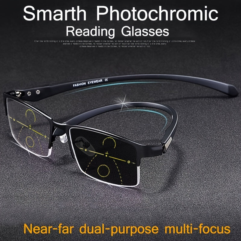 Мужские и женские мультифокальные фотохромные очки для чтения из титана TR90