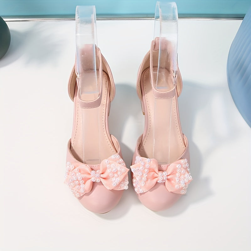 Bolalar uchun Butterfly Hollow Heel Shoes nafas oladigan PU bir hil rangli rezina taglik bilan