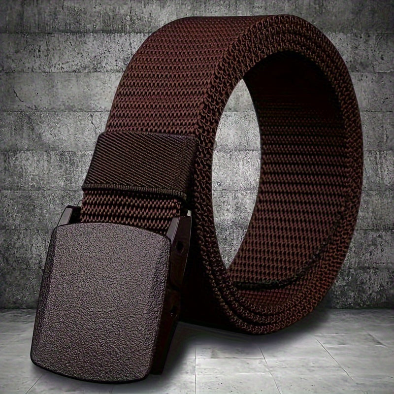 Nylon Belt Hypoallergenic Black Casual Outdoor Buckle for Men