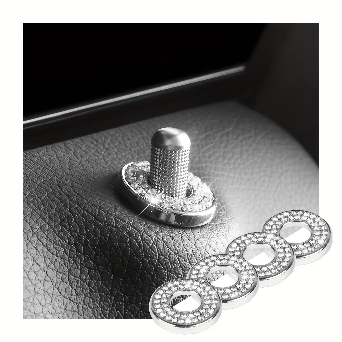 4 шт. кристаллических наклеек на внутренние двери автомобиля с стразами, колпачки для штифтов