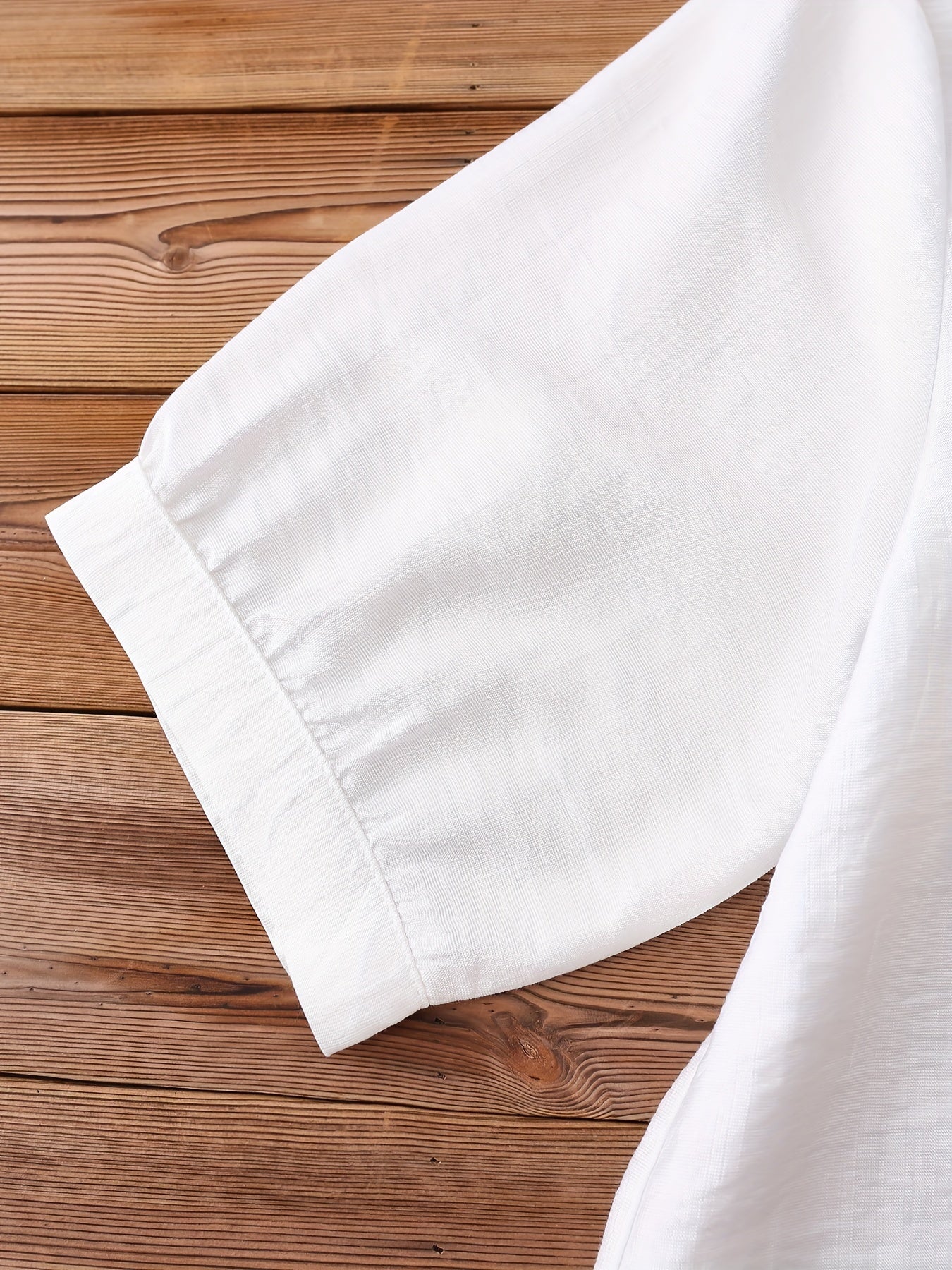 Floral Embroidered Women's V-Neck Blouse Short Sleeve Rayon Polyamide Spring Summer