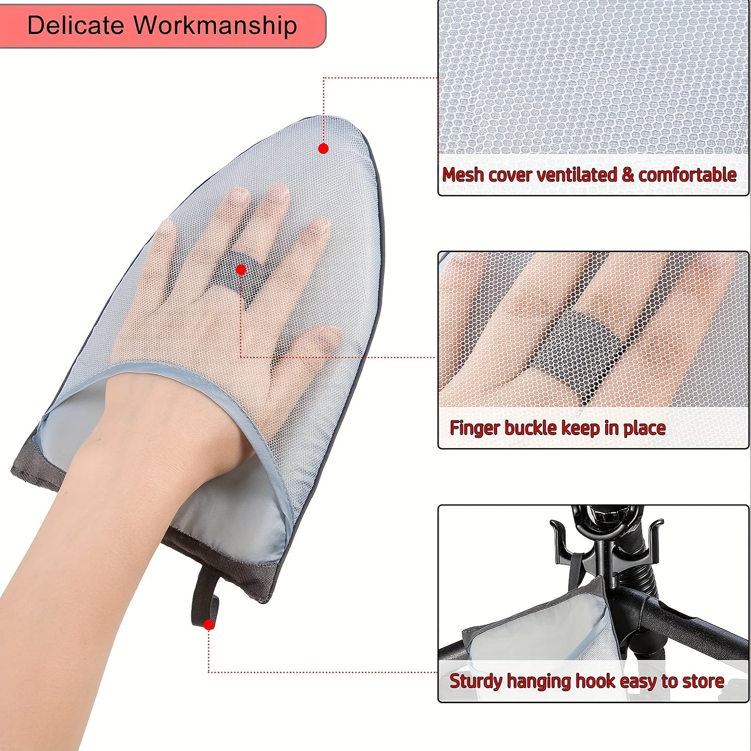 Mini Handheld Ironing Board with Electric Function and Sponge Padding