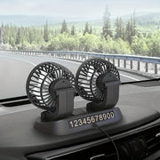 360° Rotatable Dual-Head Car Fan USB Powered Adjustable Wind Speed for Vehicle Ventilation