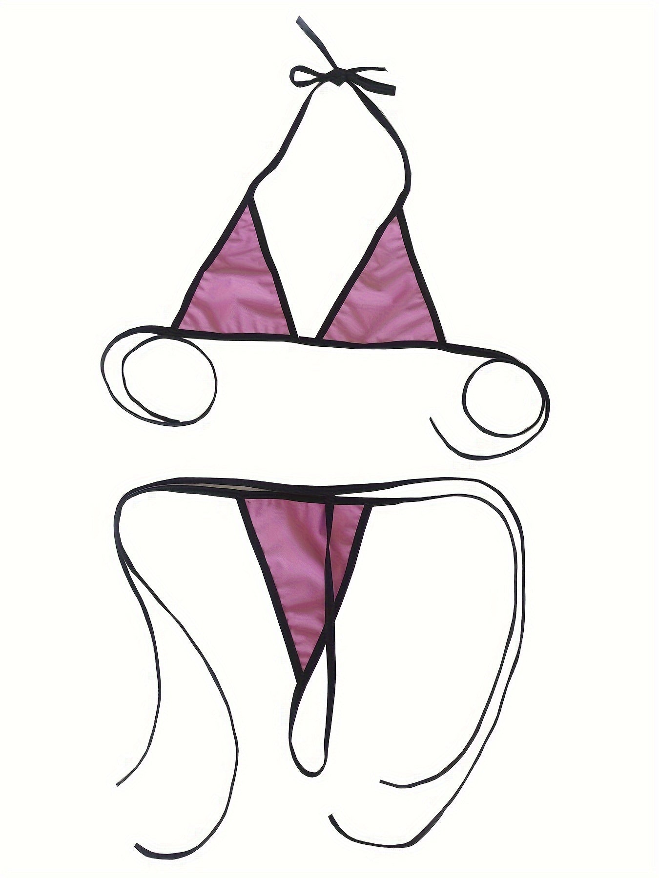 Women's Underwear Set Three-Piece Tether Style Breathable Fabric No Chest Pad S M L