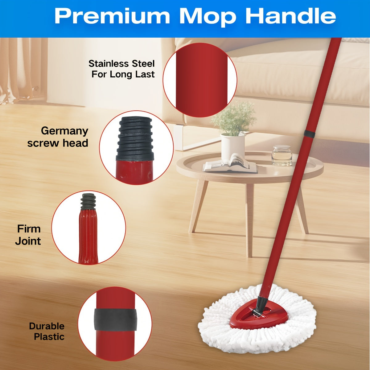O-Cedar RinseClean Spin Mop almashtirish to'plamini oling, bu sizga oson tozalash imkonini beradi - 55.88-149.86 sm tutqich, uchburchak asos va bosh kombinatsiyasiga ega.
