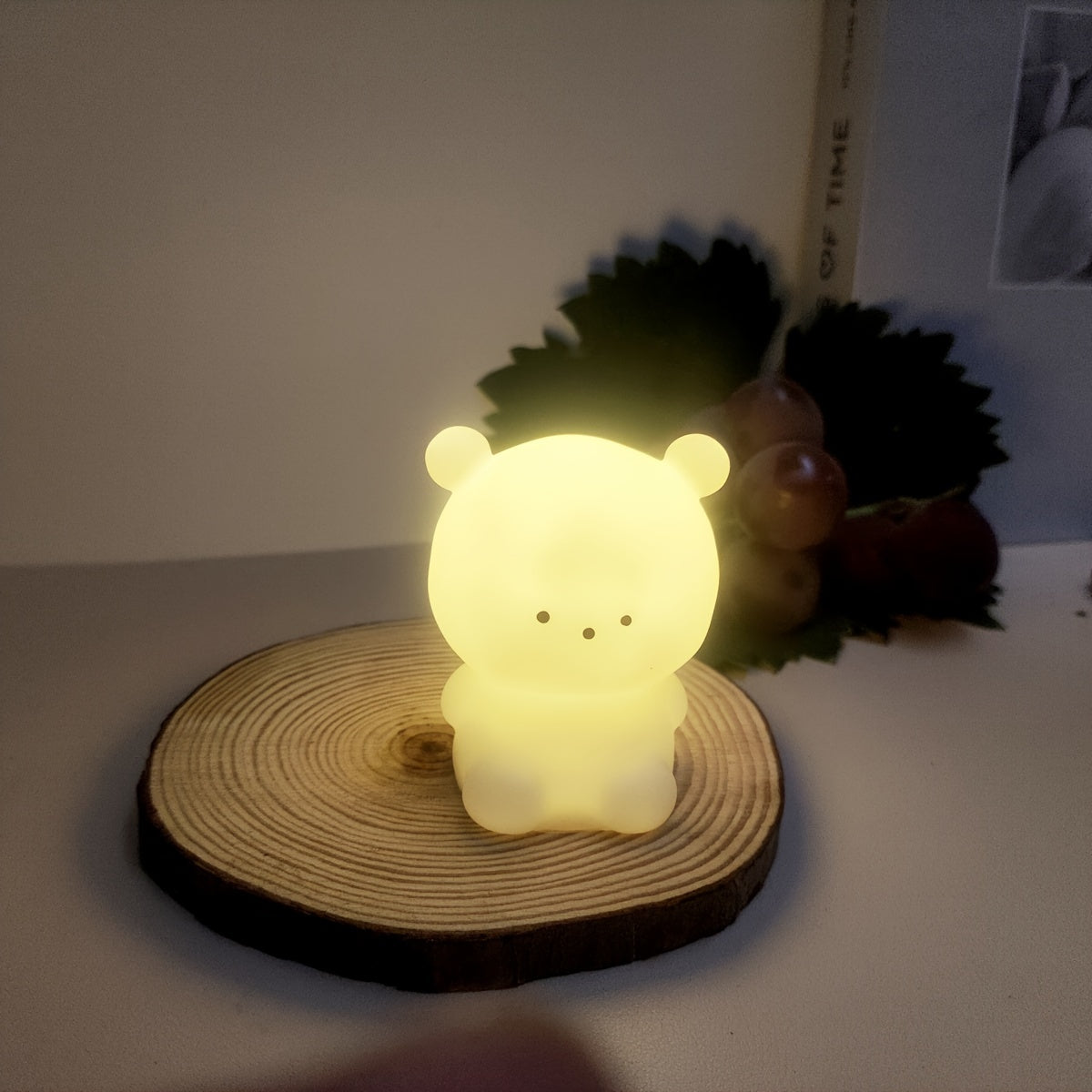 Little Bear LED Night Light for Kids Battery-Operated Halloween Christmas Decor