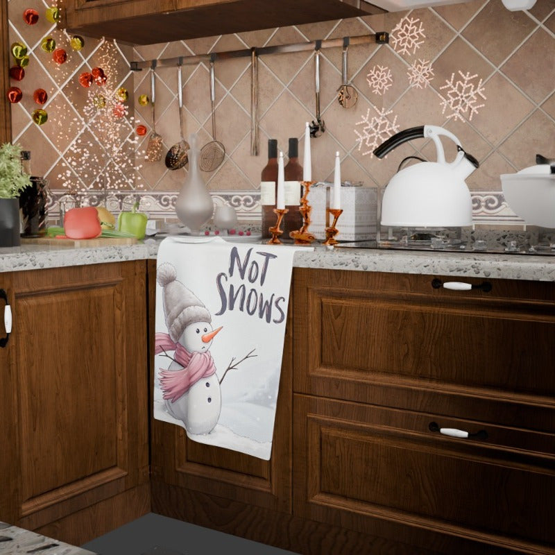 Christmas Towel Snowflake Deer Snowman Design 18x66.04cm Festive Decor