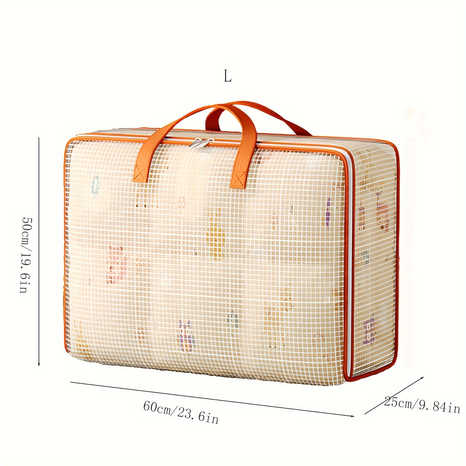 Bolsa de almacenamiento de malla de PVC impermeable para ropa y edredones, organizador de embalaje para mover debajo de la cama