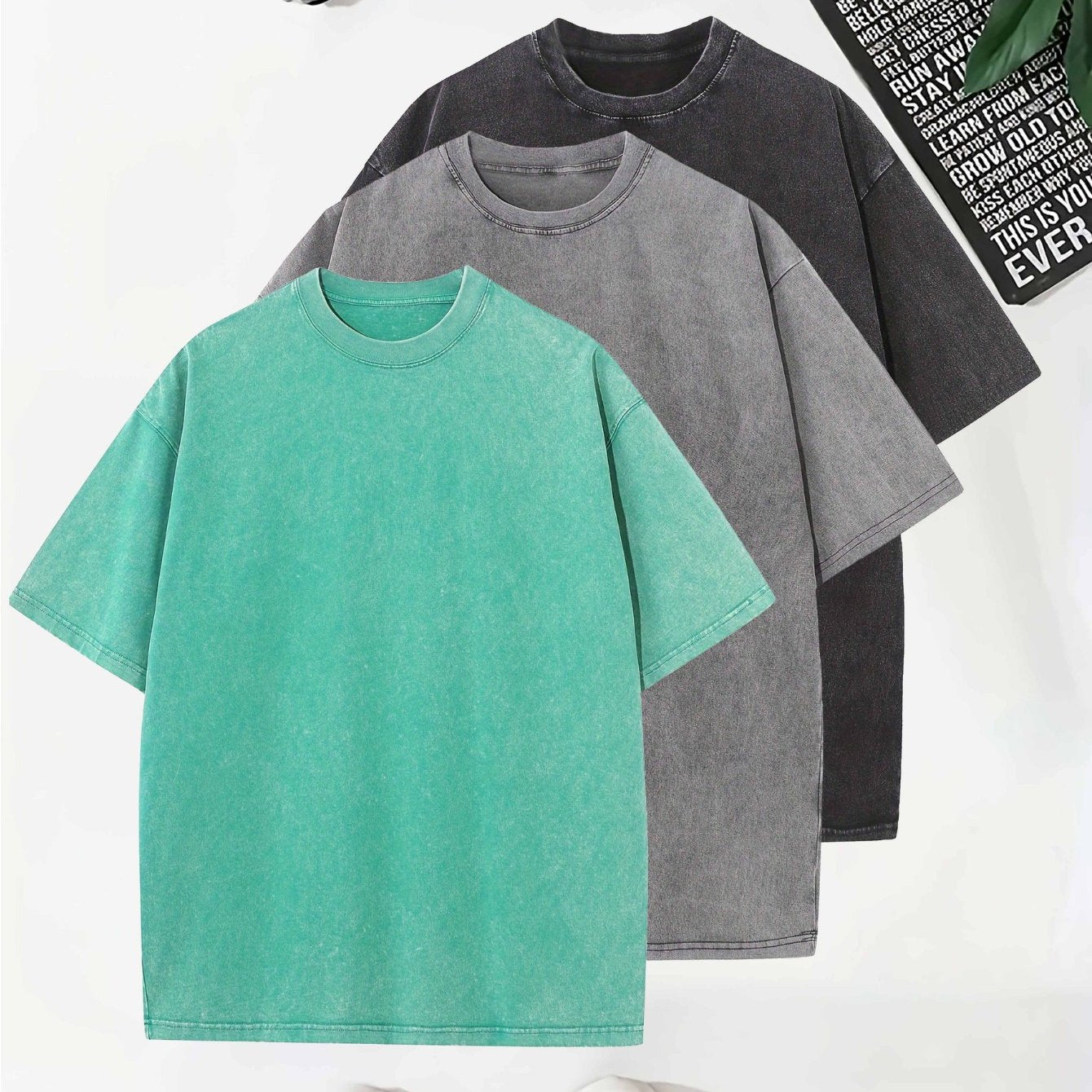 Camiseta de algodón sólida para hombre, de manga corta, con cuello redondo, para verano y uso al aire libre