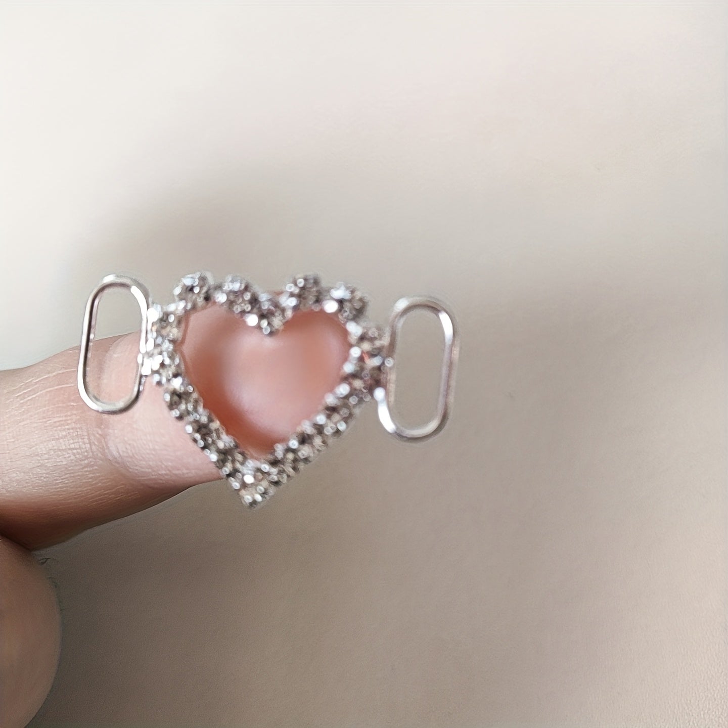 Unisex Metal Heart-Shaped Shoe Buckle Charms Rhinestone Accessories