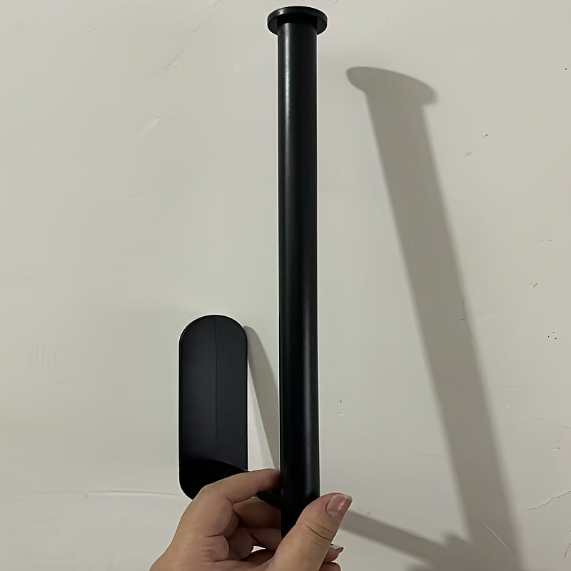 Modern No-Drill Paper Towel Rack Wall Mount Space-Saving Organizer