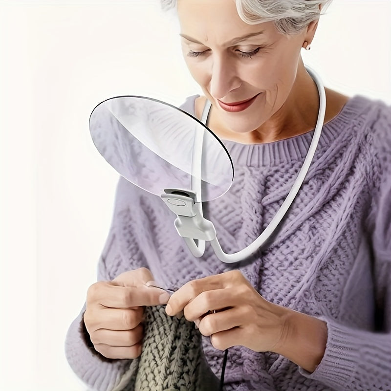 5X kattalashtiruvchi shisha, bosh uchun taqiladigan 13 sm katta linza, o'qish, tikuv, hunarmandchilik va tibbiy foydalanish uchun