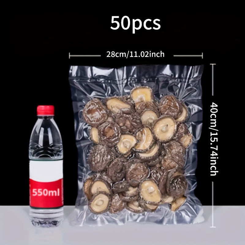 Lote de 50 bolsas de sellado al vacío para conservación de alimentos en PE para máquina de sellado al vacío