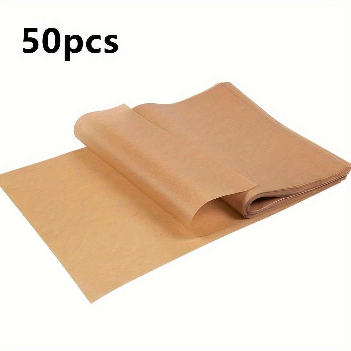 50 Sheets Pre-Cut Non-Stick Unbleached Parchment Paper for Baking Cooking Grilling
