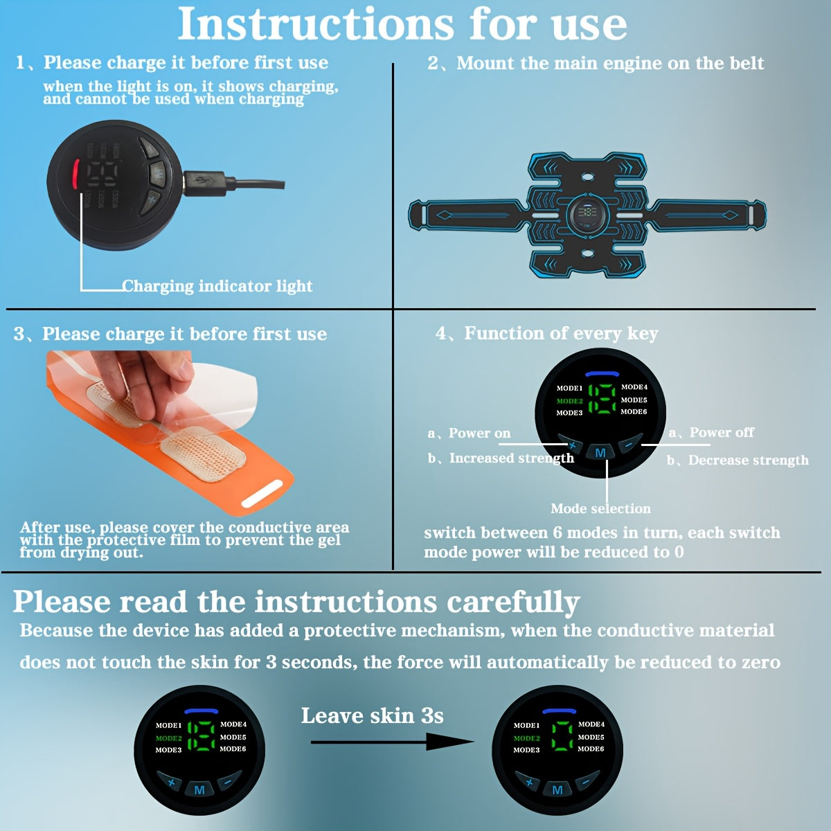 WOFLEND EMS & TENS - Qayta zaryadlanadigan, 6 rejim, 18 intensivlik darajalari, Uy va ofisda foydalanish uchun ideal, Ajoyib ta'til sovg'asi, Zamonaviy texnologiya, Mustahkam qurilish.