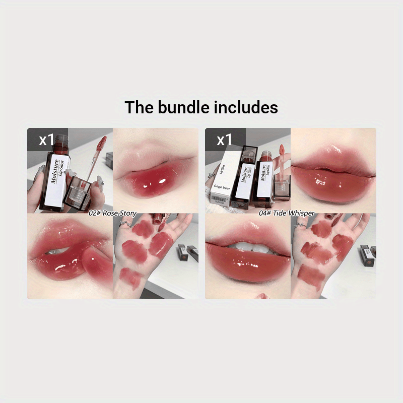 Hydrating Berry Lip Gloss for Full Glossy Lips Moisturizing Tinted Makeup