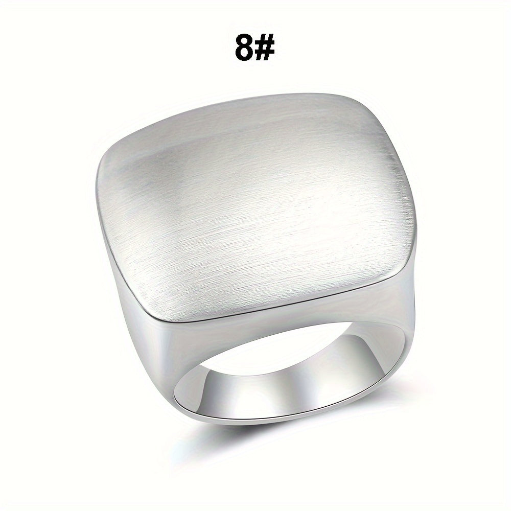 Women's Wide Metal Square Ring 18K Gold Plated for Christmas Valentine's Day