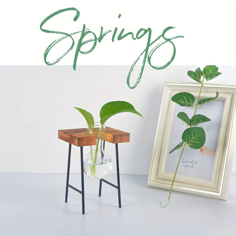 Glass Vase for Living Room Office or Study Decorative Clear Desktop Container