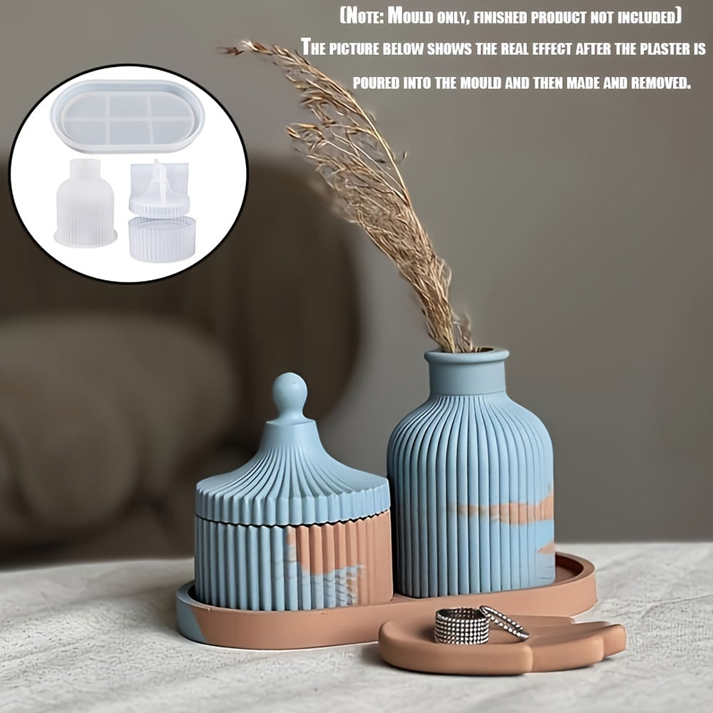 Set of 3 Oval Silicone Moulds for Trays Vases Jars DIY Resin Concrete Crafts