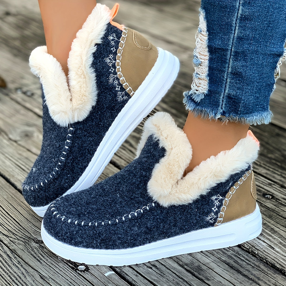 Women's Velvet Winter Ankle Boots Warm Snow Boots