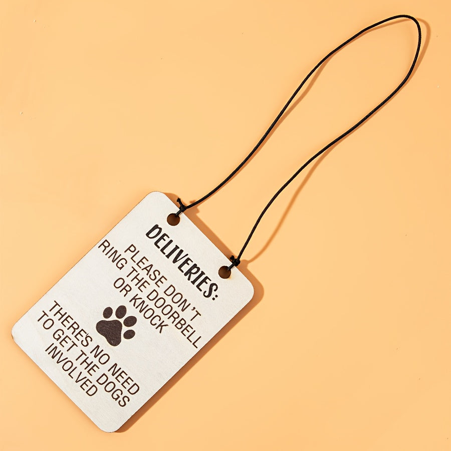 "Drevesin Pet Door Sign Hanging Plaque, O'zgaruvchan It Yetkazib Berish E'lonlari uchun Uy Eshigi. Oq Rangdagi Qattiq Yog'och Materialidan Yasalgan. Halqa yoki Urishsiz Hayvonlarni Tanitish Dekori. 14 yosh va undan katta yoshdagilar uchun mos."