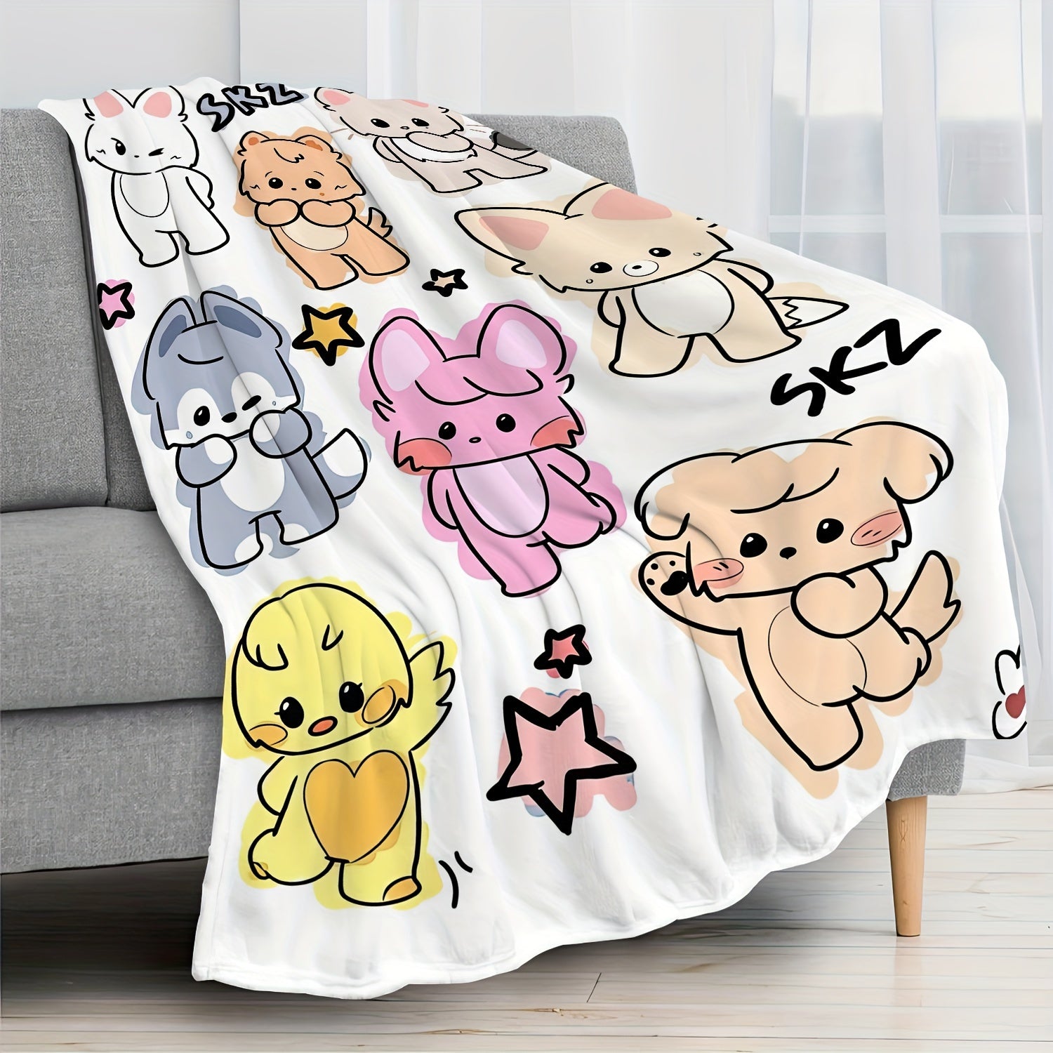 K-POP Idol Flannel Throw Blanket Soft Cozy All-Season Washable