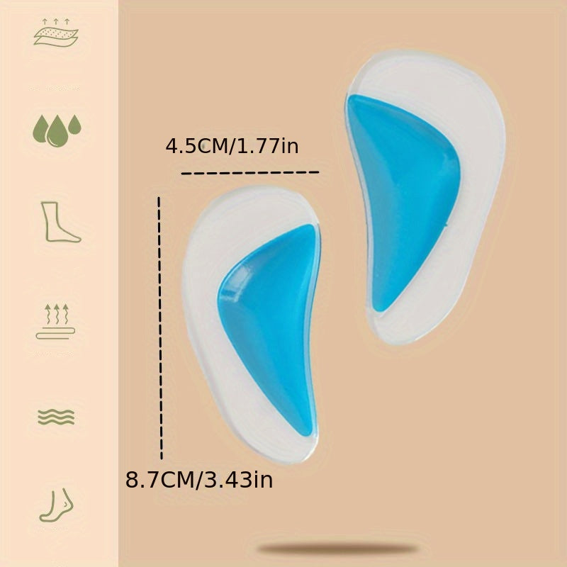 2 Pieces Gel Insoles for Flat Feet Support Silicone Comfort Insole Pads