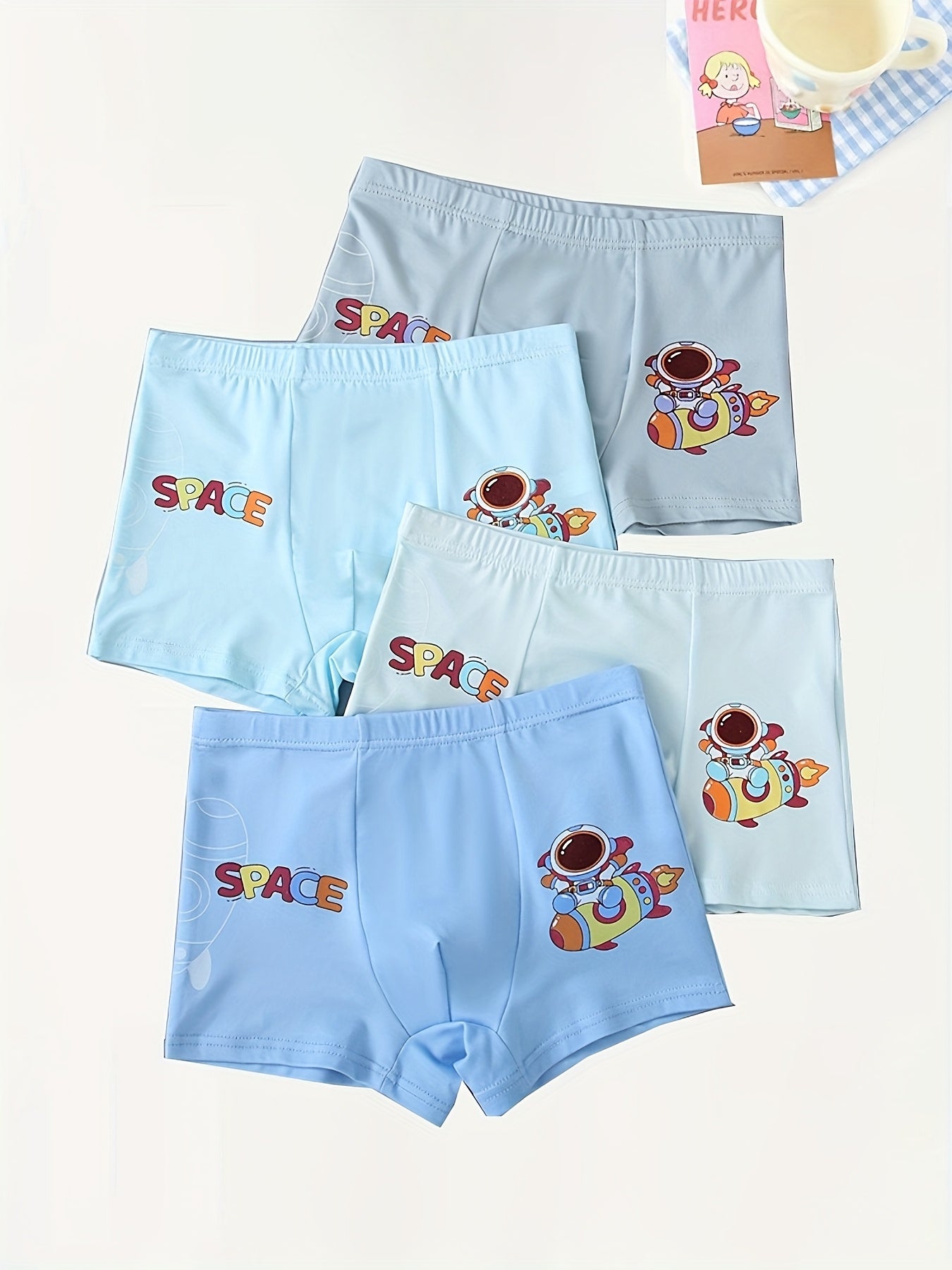 Pack de 8 calzoncillos bóxer con estampado de dinosaurios de dibujos animados para niños, de poliéster, ropa interior cómoda