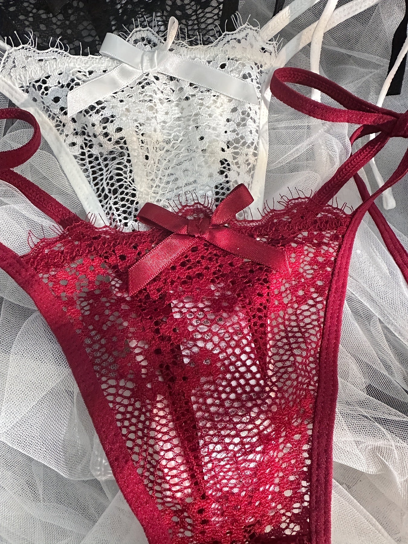 Women's Floral Lace Thongs with Side Ties Sexy Lingerie