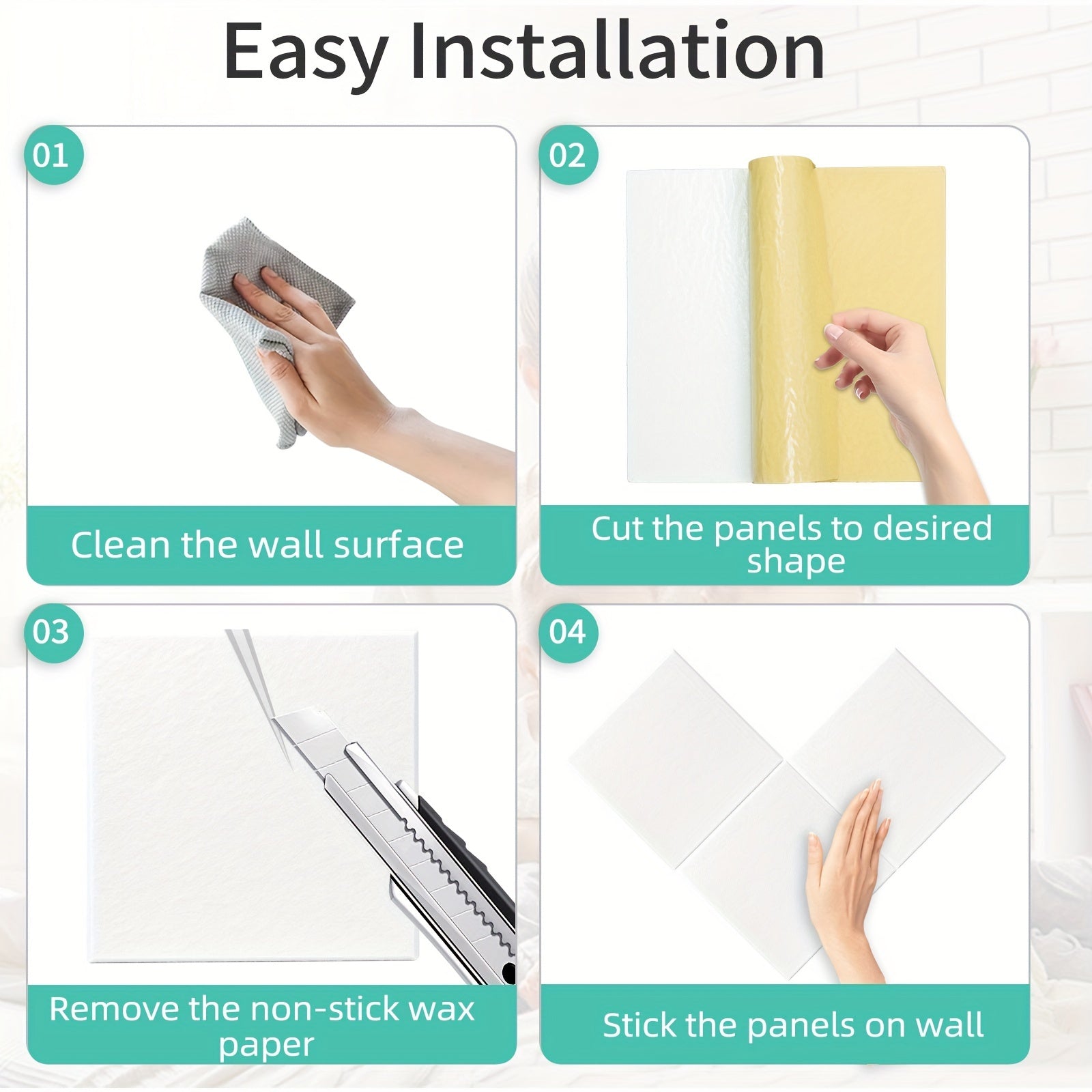 12x12 dyuymli o'z-o'zini yopishtiradigan akustik panellar oq, qora, kul rangda, uy, ofis, studiya uchun ovopuflaydigan to'siq