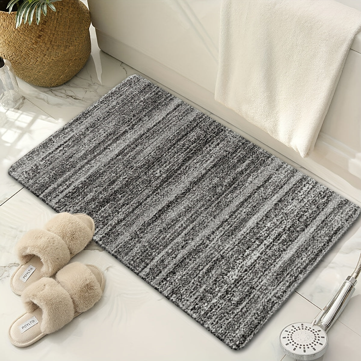 Non-slip Dark Grey Abstract Area Rug for Hallways and Kitchens, Various Sizes