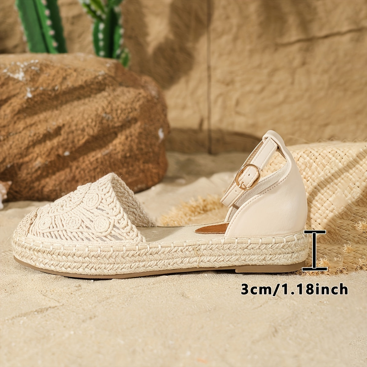 Women's Summer Woven Fabric Open-Toe Flat Sandals for Beach and Casual Wear