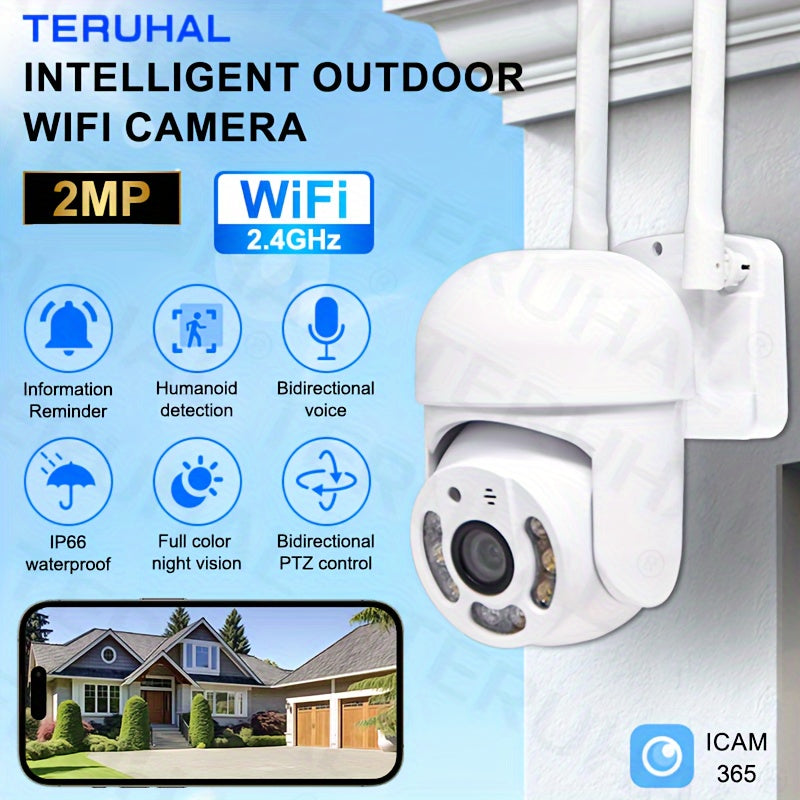 Outdoor WiFi Security Camera with Pan Tilt Auto Tracking Night Vision Two-Way Audio Waterproof CCTV