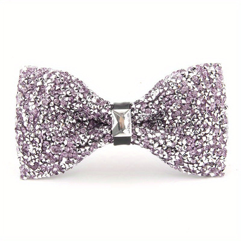 Men's Bow Tie with Faux Diamond Knot for Weddings and Formal Events