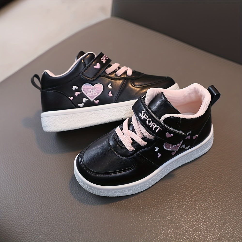 Girls' Embellished High Top Skate Shoes Lightweight Anti-Slip Casual Sneakers for Outdoor Walks