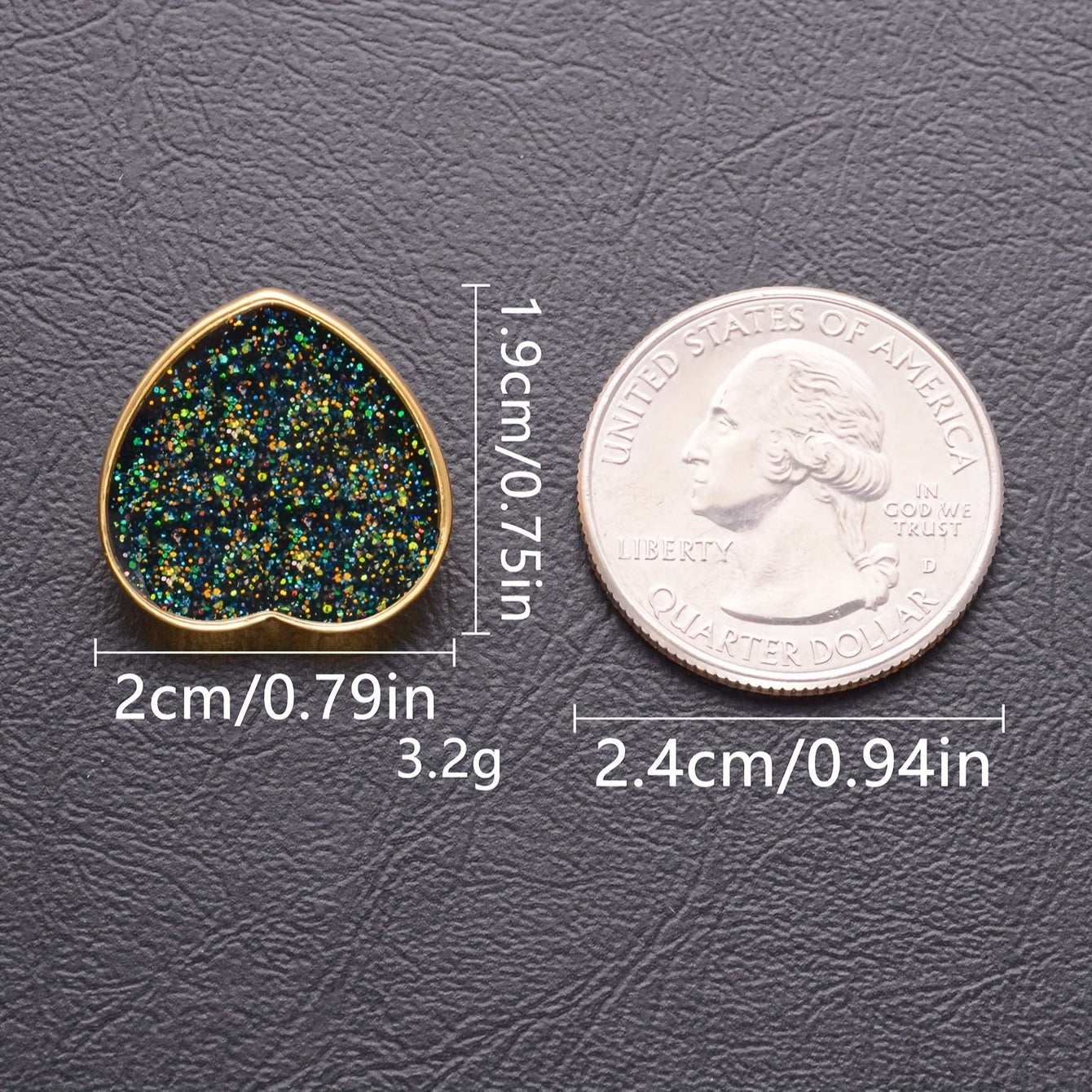 Kiyimlar va hunarmandchilik uchun 5 yoki 10 ta yurak shaklidagi metall tugmachalar to'plami, porloq aksessuarlar bilan