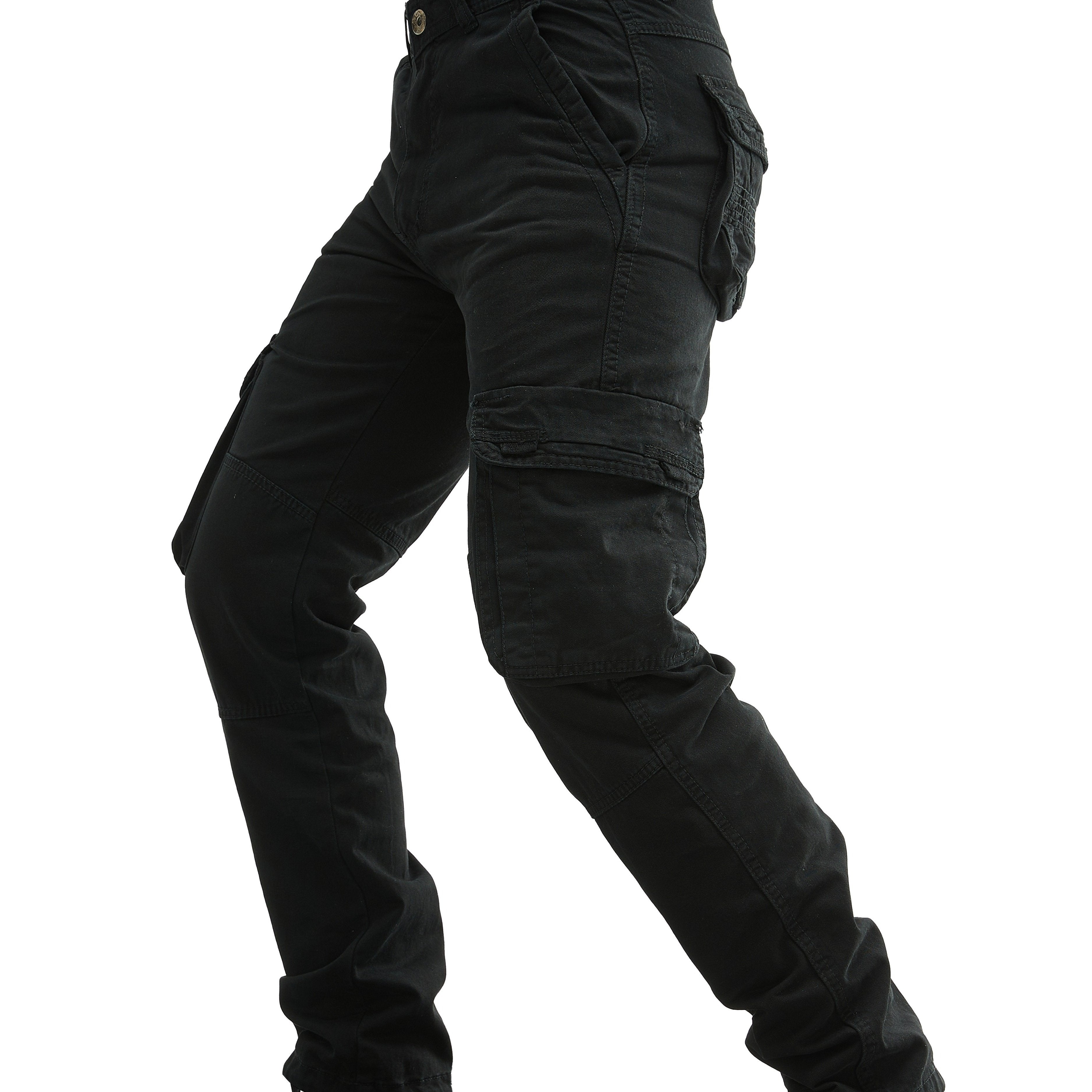 Men's Cotton Cargo Pants with Multiple Pockets Streetwear Style for Spring Autumn