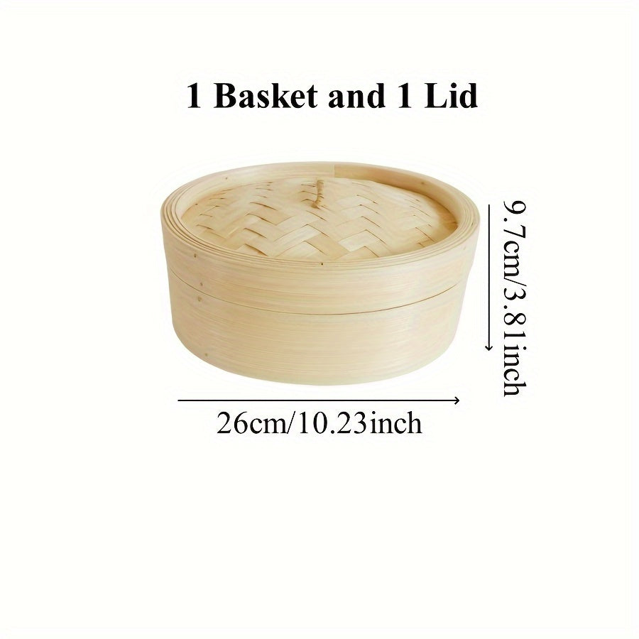 Conjunto de cestas de bambú para vaporera para bollos de dim sum, pasteles y cocina