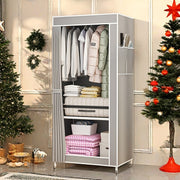 Metal Wardrobe Closet with 3.2 Cu Ft Capacity, Space-Saving, Easy Assembly