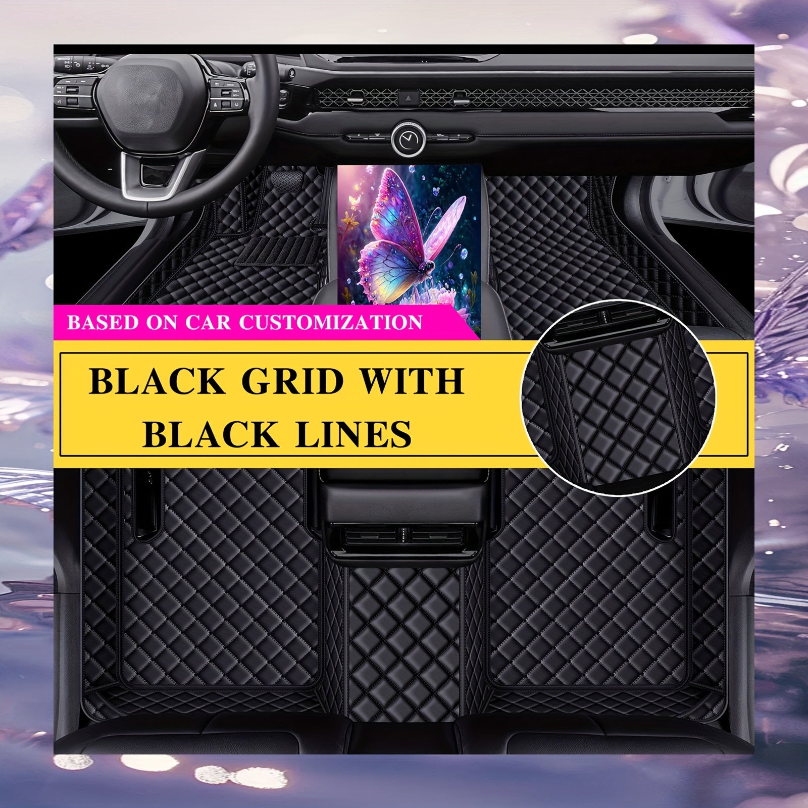 Car Floor Mat Faux Leather All-Weather Durable for Left-Hand Drive