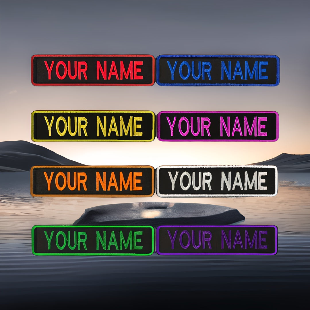 Personalized Embroidered Logo Patch with Custom Name for Clothing Jackets Hats Backpacks 10.16x2.54 cm