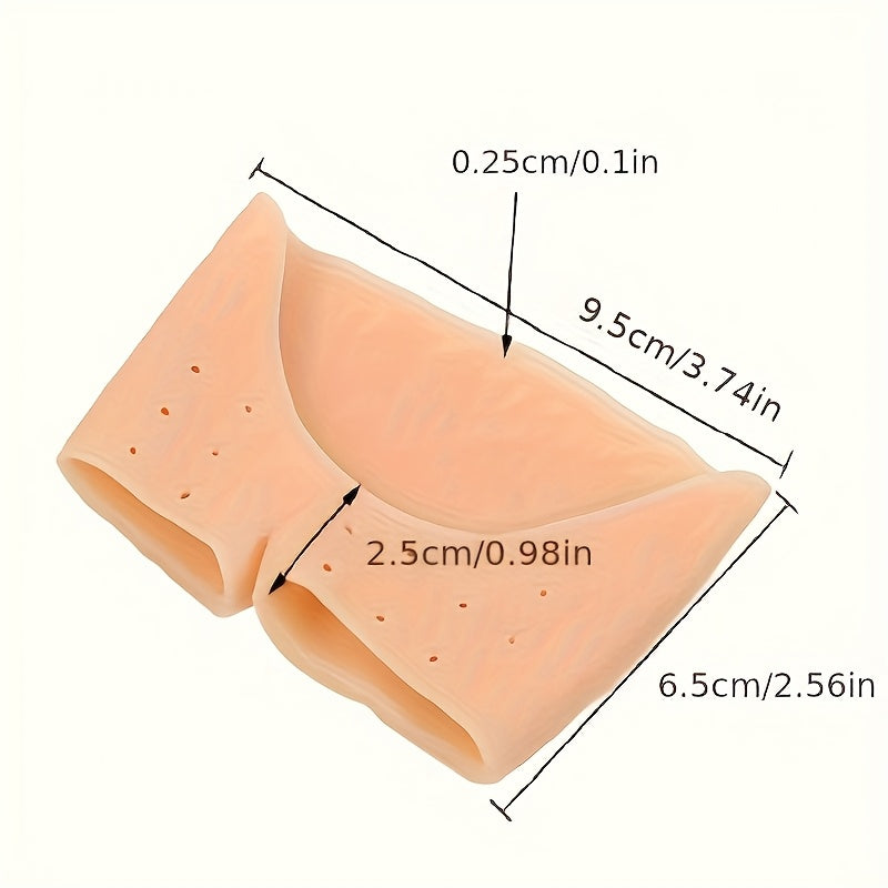 Women's Silicone Toe Covers 2pcs Breathable Blister Prevention Transparent