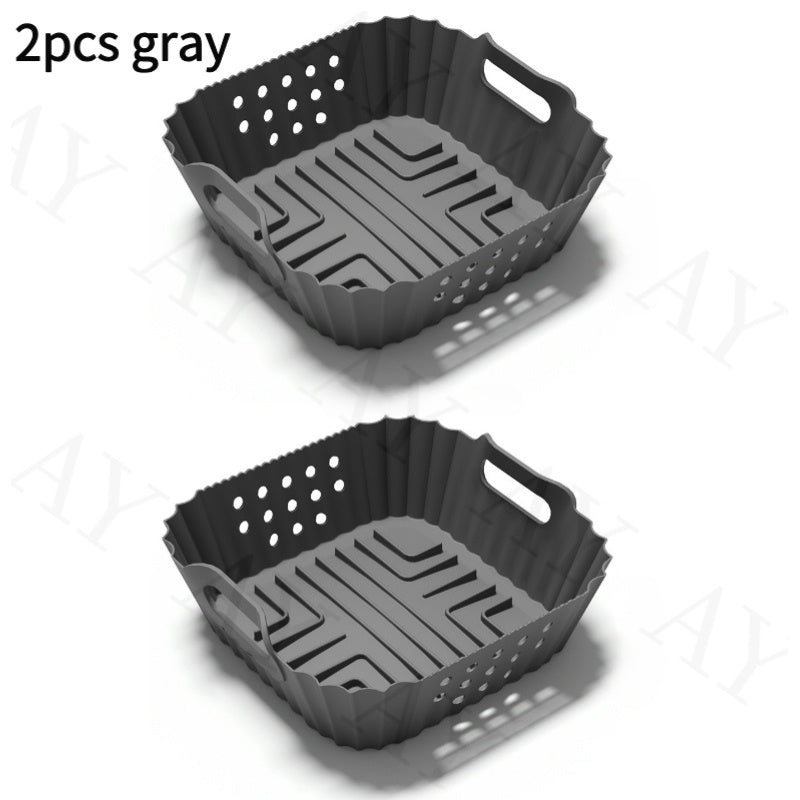 Kvadrat savatlar uchun silikondan tayyorlangan havo fritözining qoplamasi, yopishqoq bo'lmagan, issiqlikka chidamli, idish-tovoq mashinasida tozalash mumkin